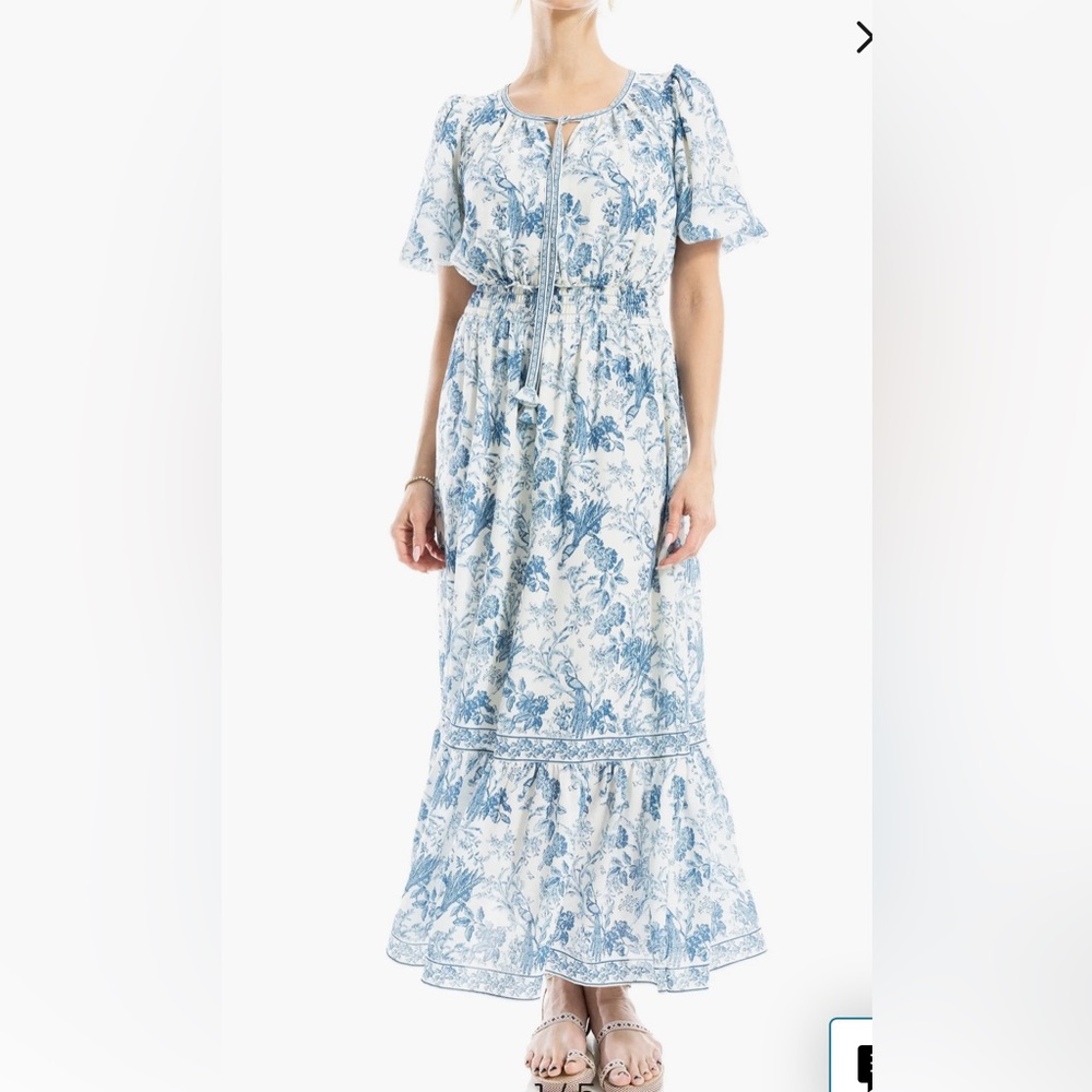 Bubble Sleeve Tiered Maxi Dress

Color: Cream/ Blue Bird Toile